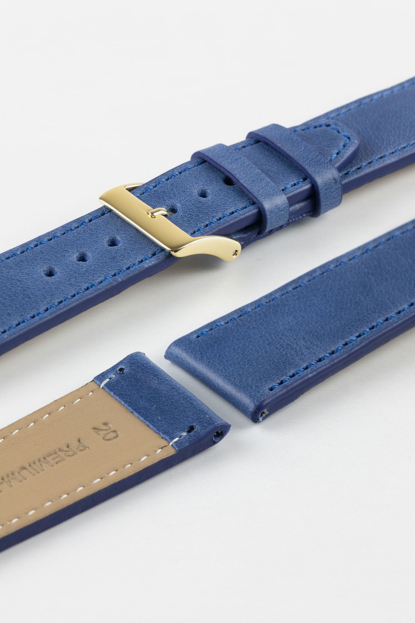 Pebro RUSTIC Vintage Leather Watch Strap in SAPPHIRE BLUE