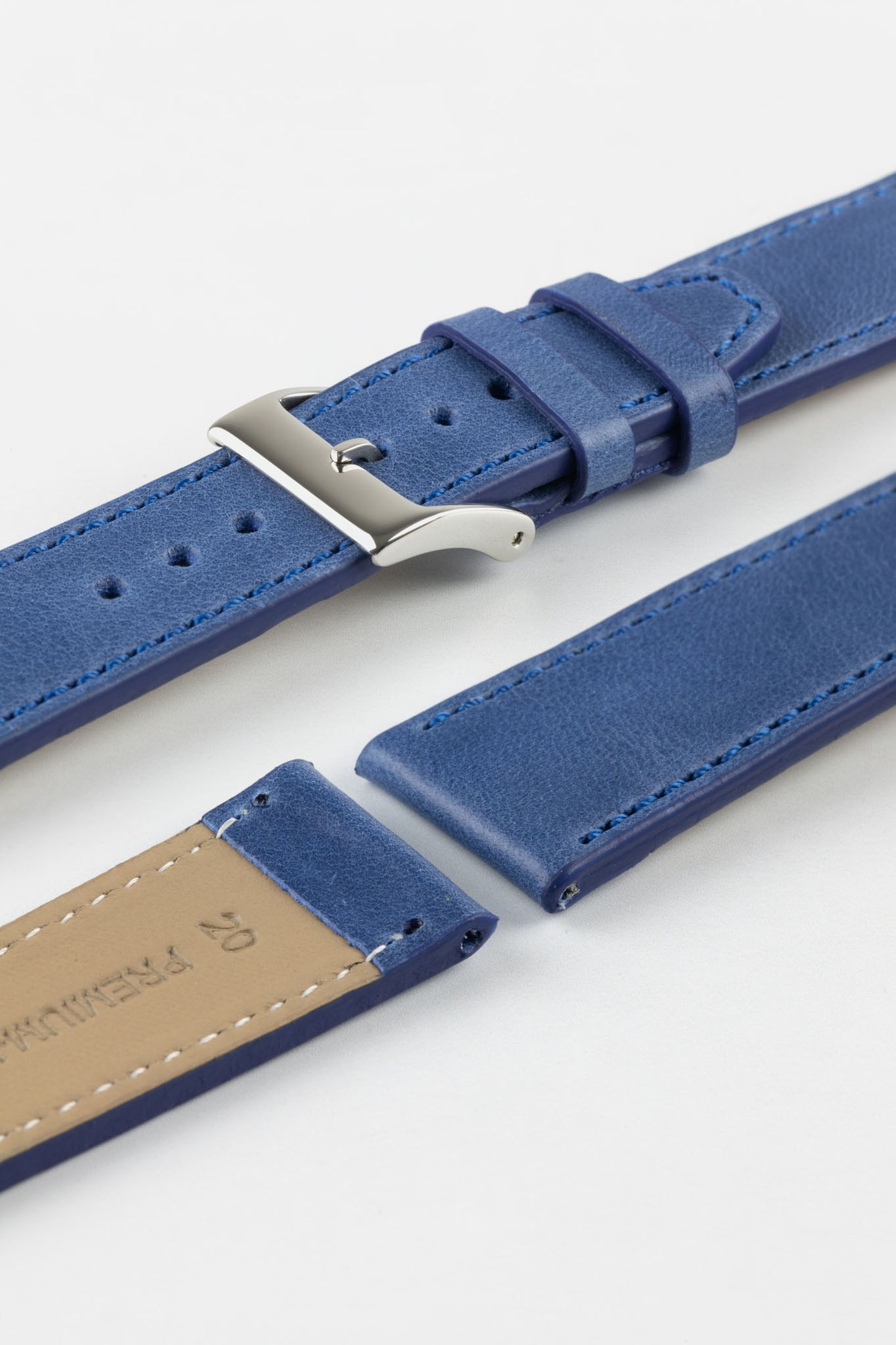 Pebro RUSTIC Vintage Leather Watch Strap in SAPPHIRE BLUE