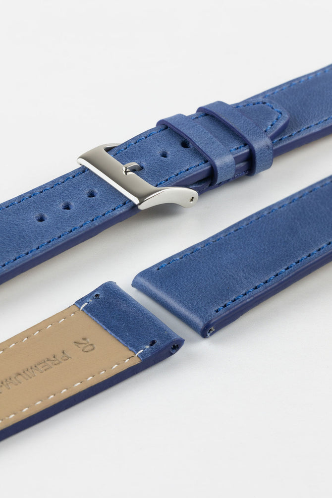 Pebro RUSTIC Vintage Leather Watch Strap in SAPPHIRE BLUE