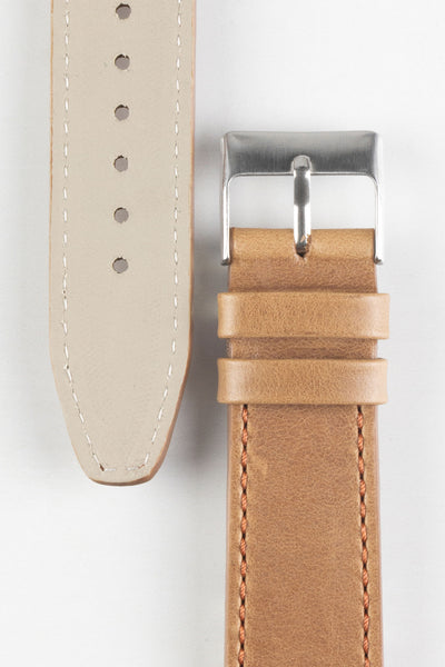 Pebro RUSTIC Vintage Leather Watch Strap in TAWNY BROWN