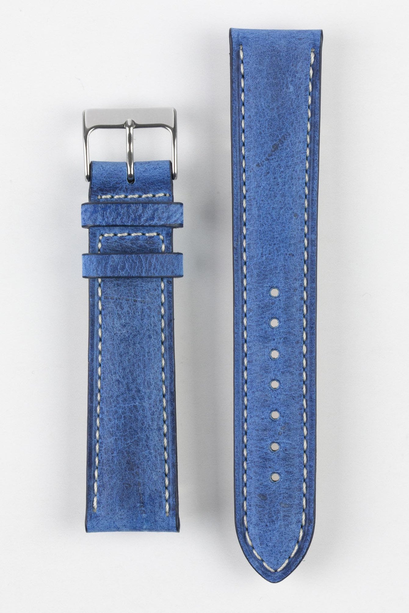 Pebro SAVANNAH Genuine Antelope Leather Watch Strap in BLUE