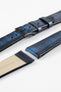 Pebro VENEER Lacquered Vintage Leather Watch Strap in BLUE