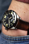 Pebro VENEER Lacquered Vintage Leather Watch Strap in DARK BROWN