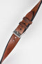 Pebro VENEER Lacquered Vintage Leather Watch Strap in GOLD BROWN
