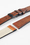 Pebro VENEER Lacquered Vintage Leather Watch Strap in GOLD BROWN