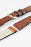 Pebro VENEER Lacquered Vintage Leather Watch Strap in GOLD BROWN