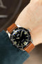 Pebro VENEER Lacquered Vintage Leather Watch Strap in GOLD BROWN