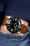 Pebro VENEER Lacquered Vintage Leather Watch Strap in GOLD BROWN