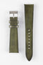 Pebro VENEER Lacquered Vintage Leather Watch Strap in OLIVE GREEN