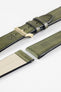Pebro VENEER Lacquered Vintage Leather Watch Strap in OLIVE GREEN