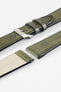Pebro VENEER Lacquered Vintage Leather Watch Strap in OLIVE GREEN