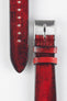 Pebro VENEER Lacquered Vintage Leather Watch Strap in RED