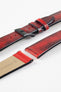 Pebro VENEER Lacquered Vintage Leather Watch Strap in RED