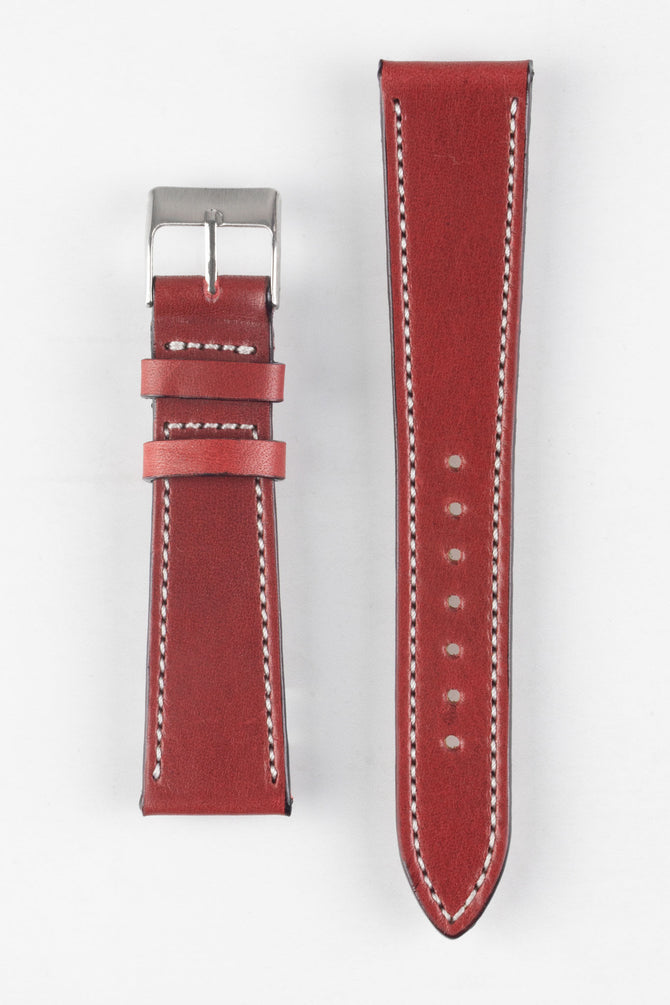 Pebro VIBRANT Genuine Leather Watch Strap in BURGUNDY
