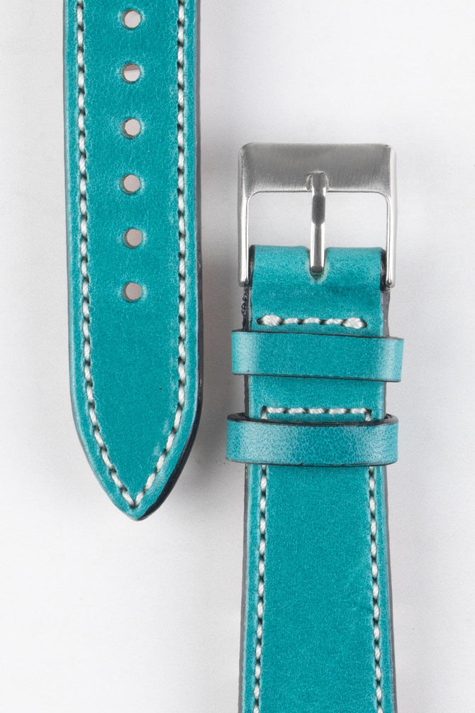 Pebro VIBRANT Genuine Leather Watch Strap in PETROL BLUE