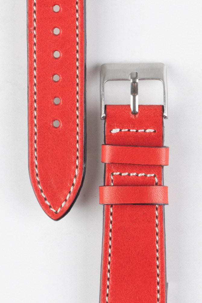 Pebro VIBRANT Genuine Leather Watch Strap in RED