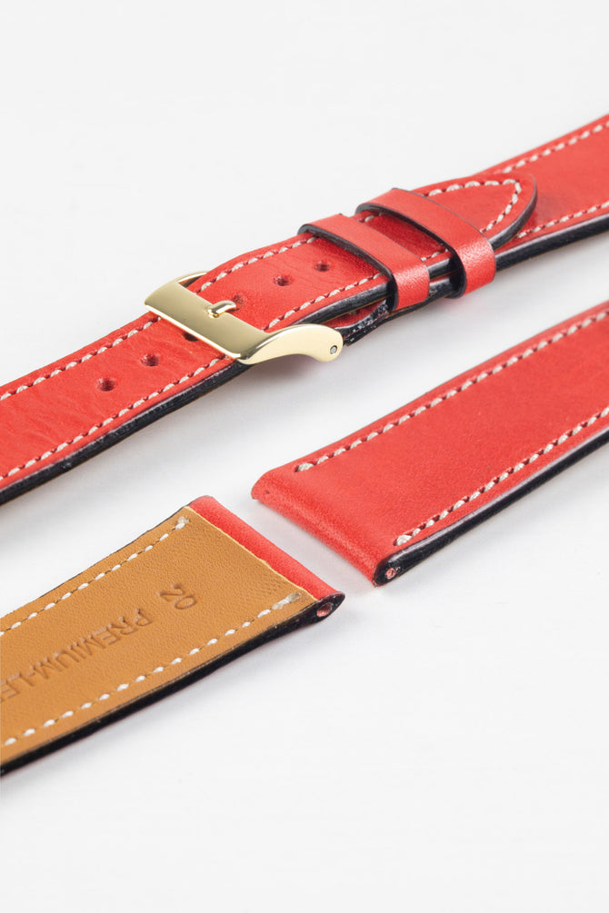 Pebro VIBRANT Genuine Leather Watch Strap in RED