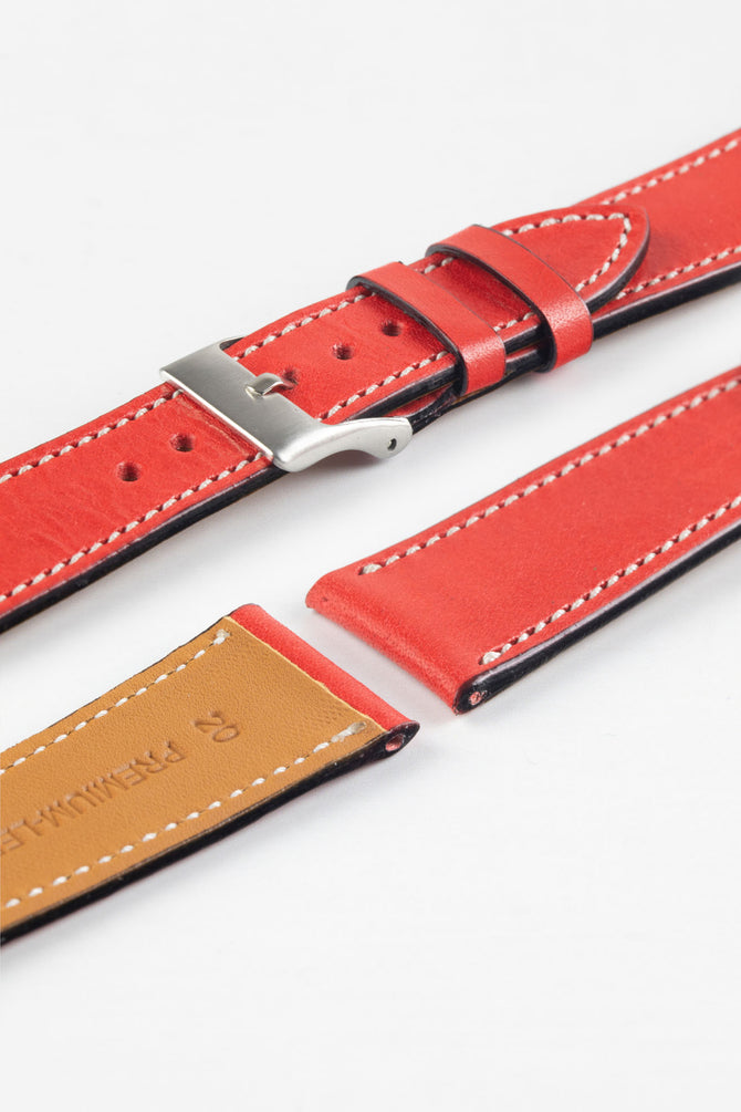 Pebro VIBRANT Genuine Leather Watch Strap in RED