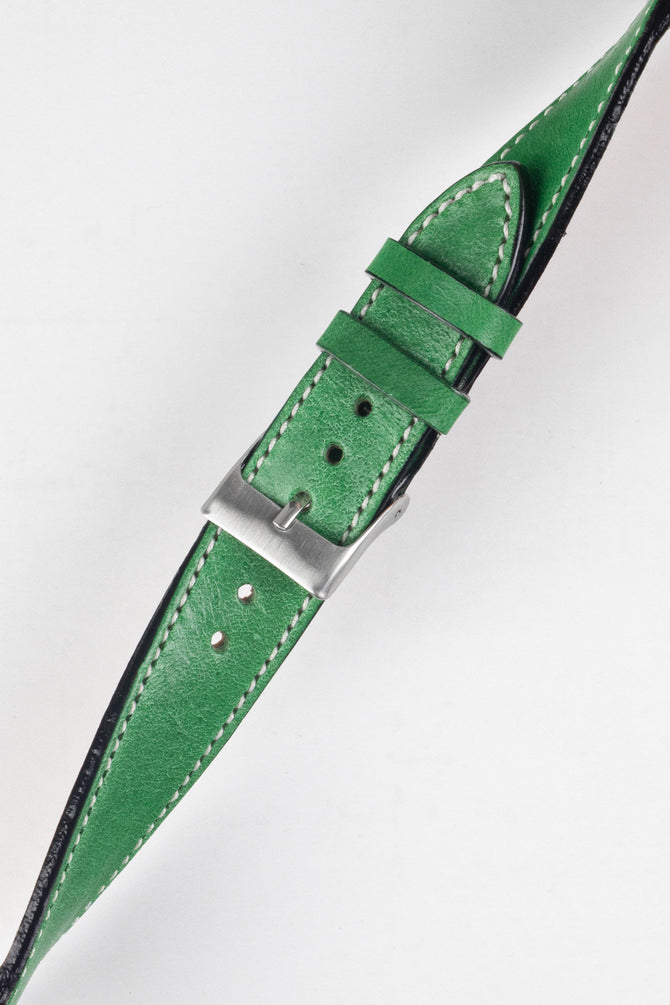 Pebro VIBRANT Genuine Leather Watch Strap in SHAMROCK GREEN