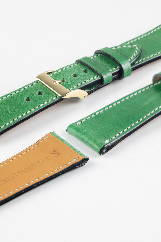 Pebro VIBRANT Genuine Leather Watch Strap in SHAMROCK GREEN