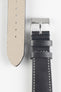 Pebro VINTAGE Leather Watch Strap in BLACK