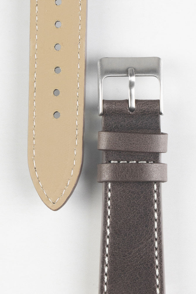 Pebro VINTAGE Leather Watch Strap in DARK BROWN