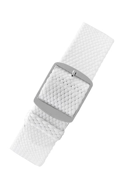 PERLON Braided One Piece Watch Strap & Buckle in WHITE