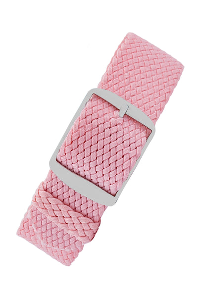 PERLON Braided One Piece Watch Strap & Buckle in ROSA PINK