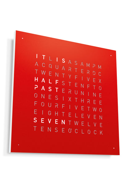 QLOCKTWO Wall Clock with RED PEPPER Stainless Steel Faceplate