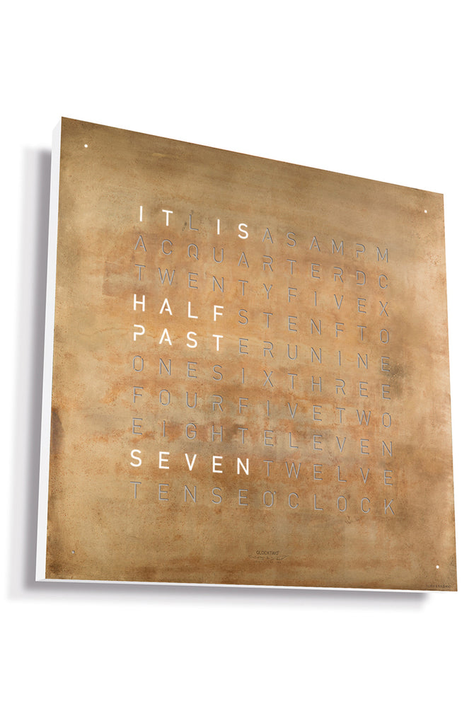 QLOCKTWO Creator's Edition Wall Clock with SILVER & GOLD Stainless Steel Faceplate