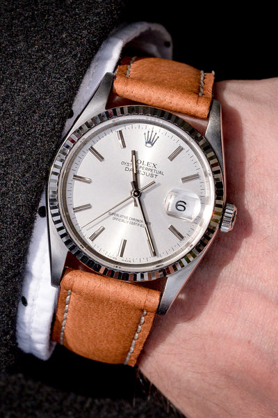 RIOS1931 HAVANA Genuine Pigskin Leather Watch Strap in COGNAC