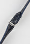 RIOS1931 AMBASSADOR Genuine Alligator Flank Padded Watch Strap in OCEAN BLUE