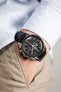 RIOS1931 ARIZONA Genuine Saddle Leather Watch Strap in BLACK