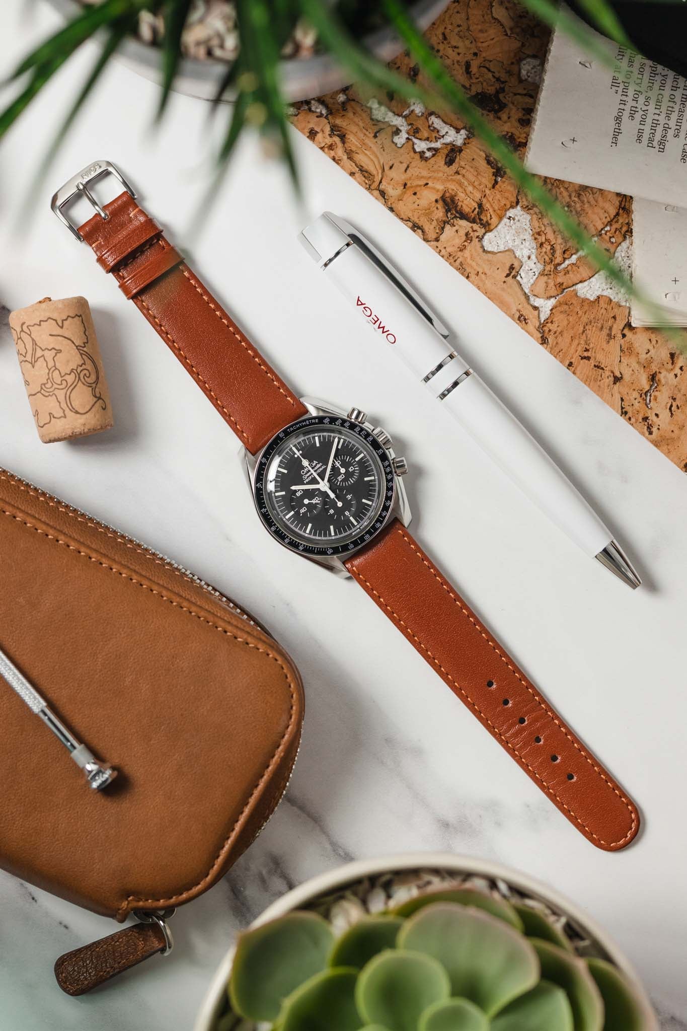 RIOS Leather Watch Strap in BROWN | WatchObsession UK – Watch