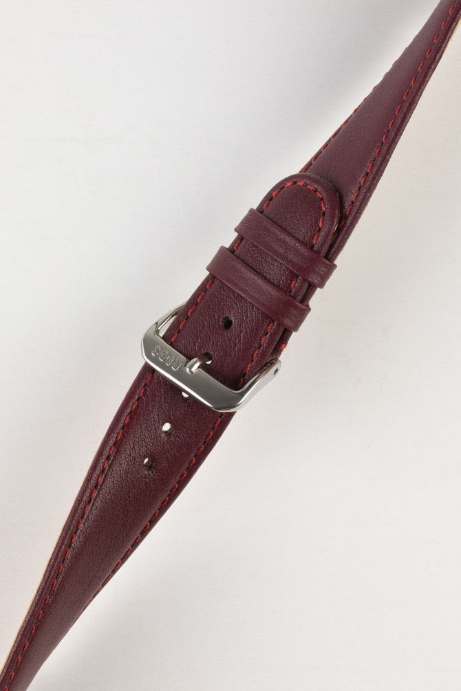 RIOS1931 ARIZONA Genuine Saddle Leather Hook-On Watch Strap in BURGUNDY