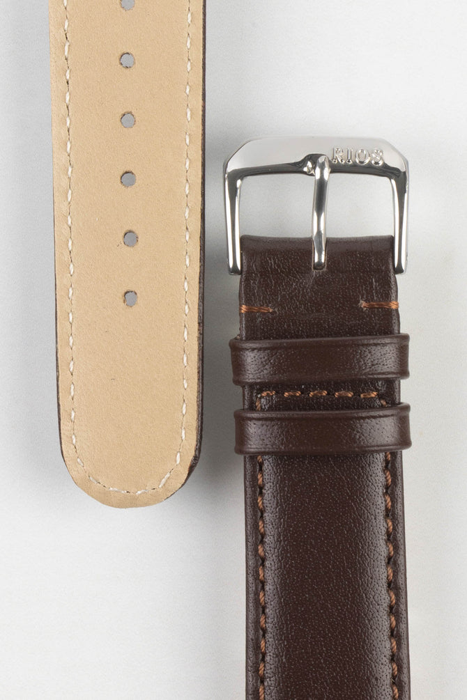 RIOS1931 ARIZONA Genuine Saddle Leather Hook-On Watch Strap in MOCHA