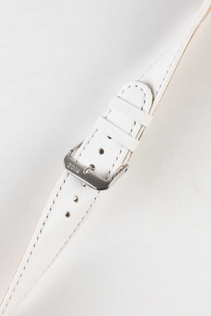 RIOS1931 ARIZONA Genuine Saddle Leather Hook-On Watch Strap in WHITE