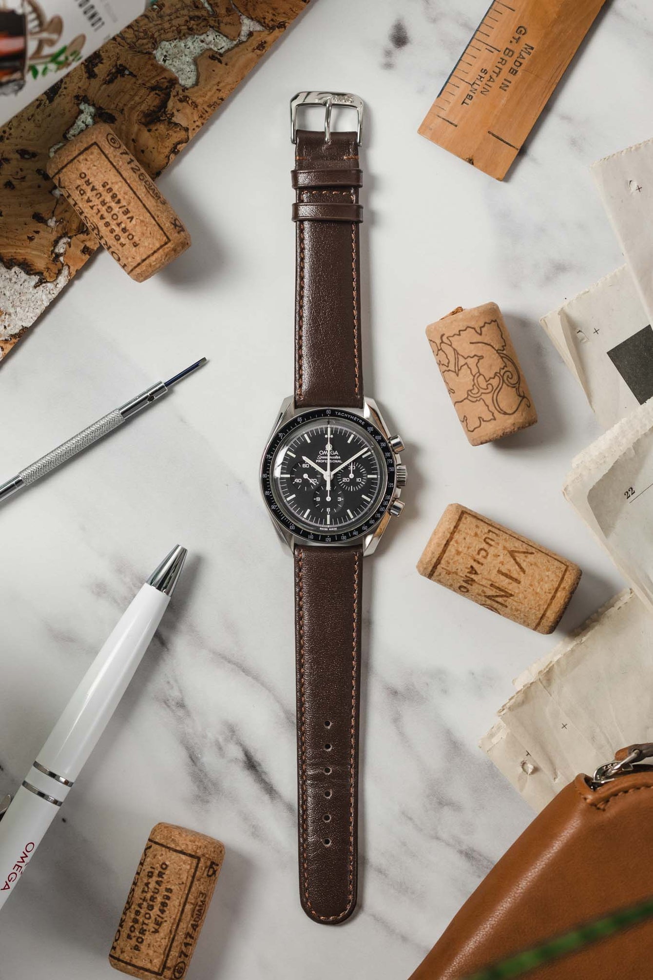 RIOS1931 ARIZONA Genuine Saddle Leather Watch Strap in MOCHA