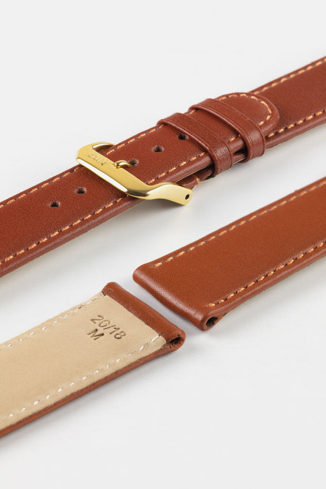 RIOS1931 ARIZONA Genuine Saddle Leather Watch Strap in COGNAC