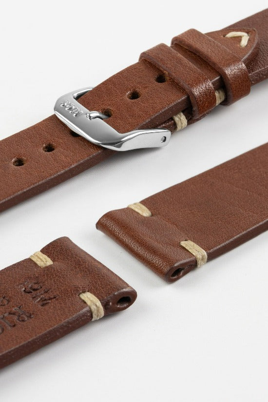 RIOS1931 BEDFORD Genuine Vintage Leather Watch Strap in MAHOGANY