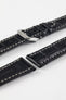 RIOS1931 BOSTON Alligator-Embossed Leather Watch Strap in BLACK