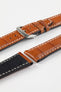 RIOS1931 BOSTON Alligator-Embossed Leather Watch Strap in COGNAC