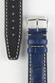 RIOS1931 BOSTON Alligator-Embossed Leather Watch Strap in NAVY BLUE
