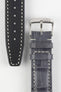 RIOS1931 BOSTON Alligator-Embossed Leather Watch Strap in STONE GREY