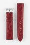 RIOS1931 BRAZIL Crocodile-Embossed Leather Watch Strap in BURGUNDY