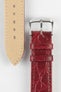 RIOS1931 BRAZIL Crocodile-Embossed Leather Watch Strap in BURGUNDY