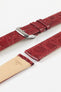 RIOS1931 BRAZIL Crocodile-Embossed Leather Watch Strap in BURGUNDY