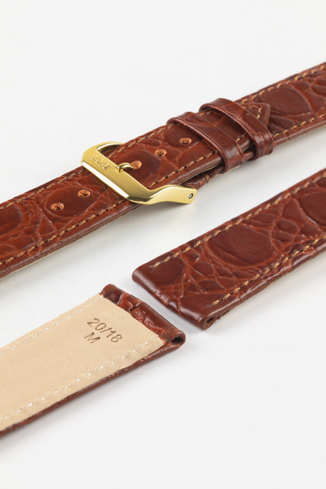 Brown Crocodile Embossed Leather Watch Strap by RIOS – Watch Obsession 