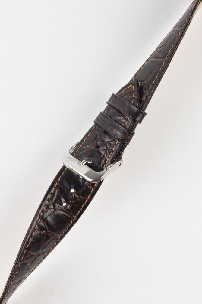 Brown Crocodile Embossed Leather Watch Strap by RIOS – Watch Obsession