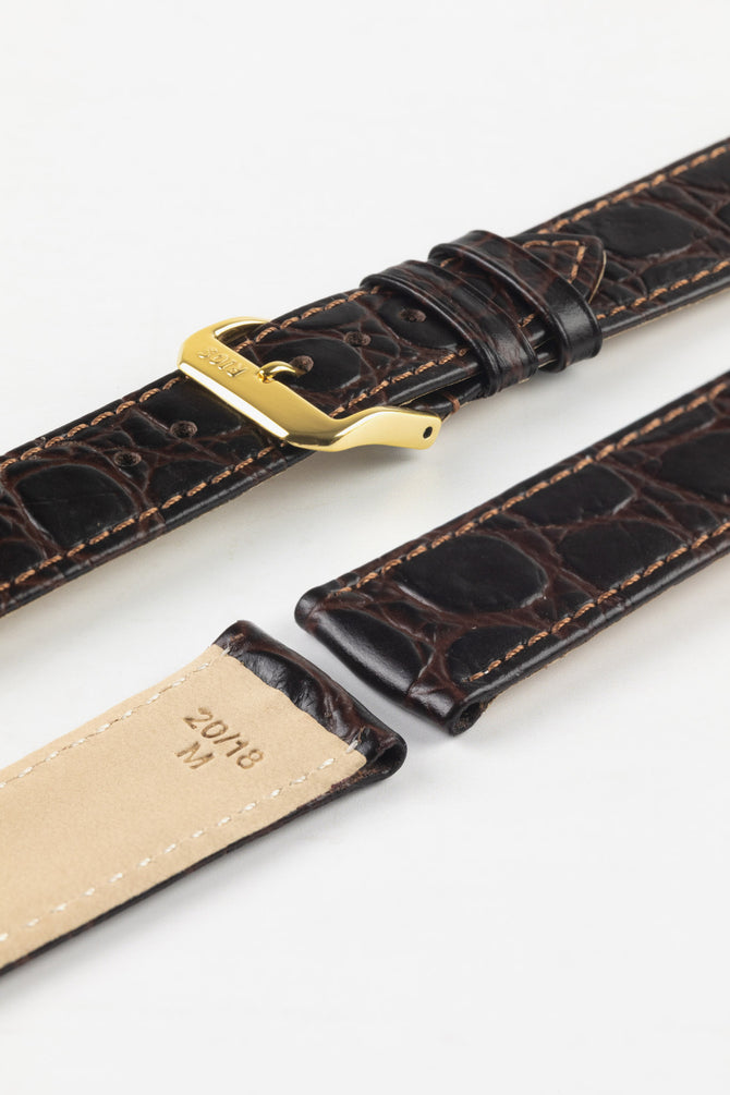 Brown Crocodile Embossed Leather Watch Strap by RIOS – Watch Obsession 